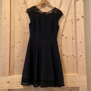 Brixton Ivy Black Cocktail Lace Fit Flare Holiday Cocktail Dress Size Small